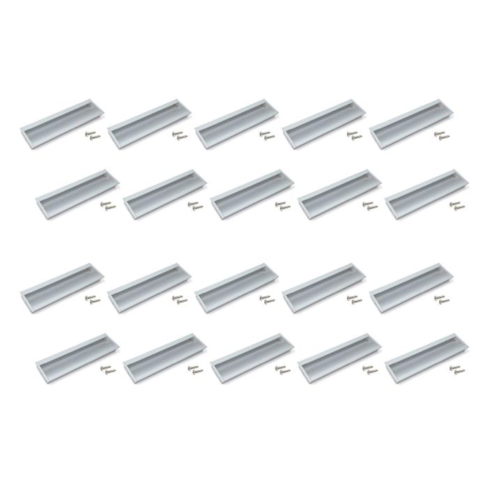 Emuca Lote de 20 tiradores para mueble Alfafar, L190mm, intereje 160mm, Aluminio, Anodizado mate