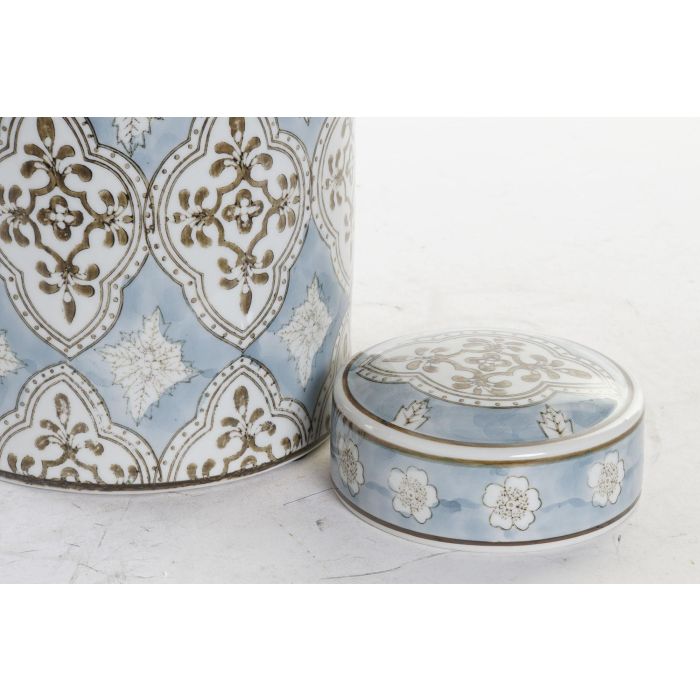 DKD Home Decor Jarrón Árabe Azima de Porcelana Hecho a mano, Beige Azul, 18x30x18 cm 2 DKD Home Decor Jarrón Árabe Azima de Porcelana Hecho a mano, Beige Azul, 18x30x18 cm 2
