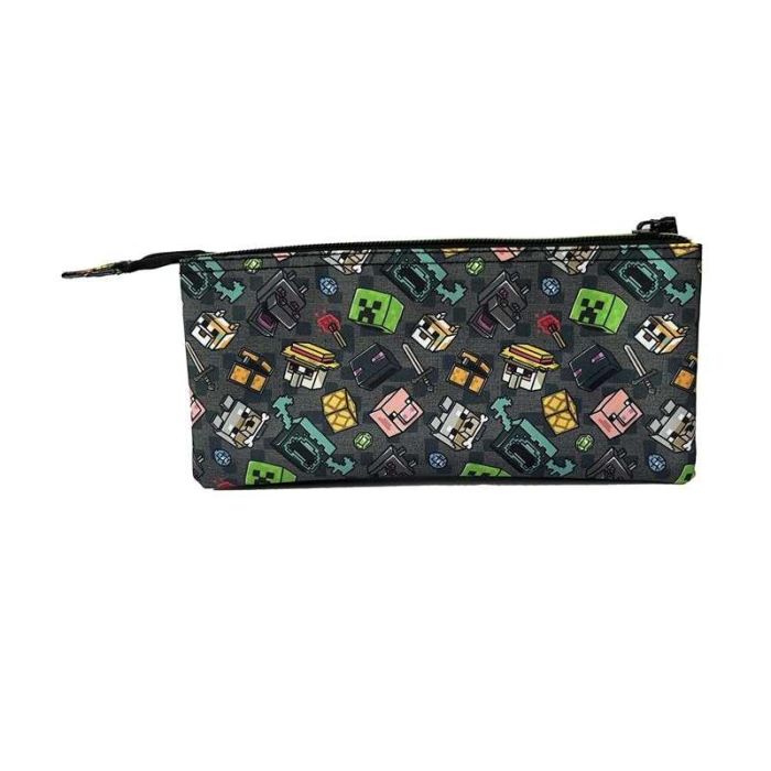Minecraft Estuche Escolar Pixel 25 Triple para Niños, Interior Totalmente Forrado y Personalizado, Textil 9x23x9 cm Minecraft Estuche Escolar Pixel 25 Triple para Niños, Interior Totalmente Forrado y Personalizado, Textil 9x23x9 cm