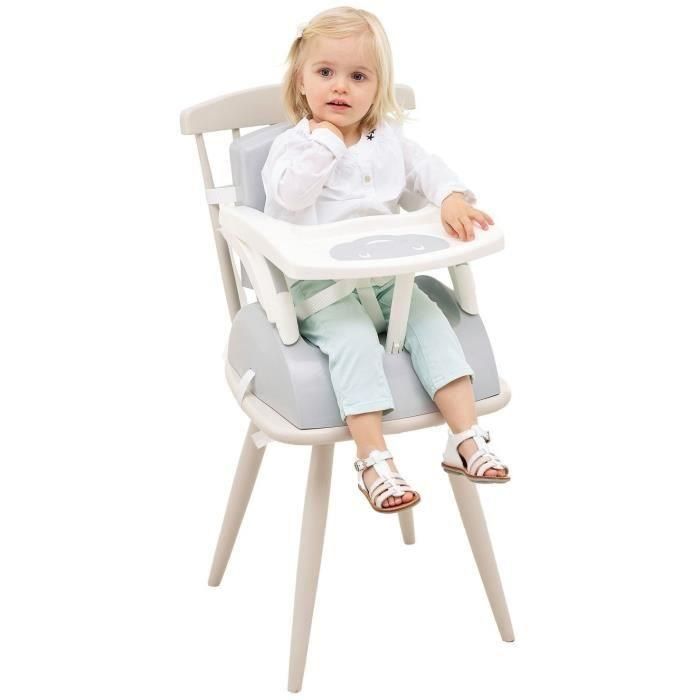 Thermobaby Booster de Silla y Elevador 2 en 1 Plegable y Portátil para Bebés - Ideal para Salidas y Viajes, Sin Ensamblaje, Charming Grey 2