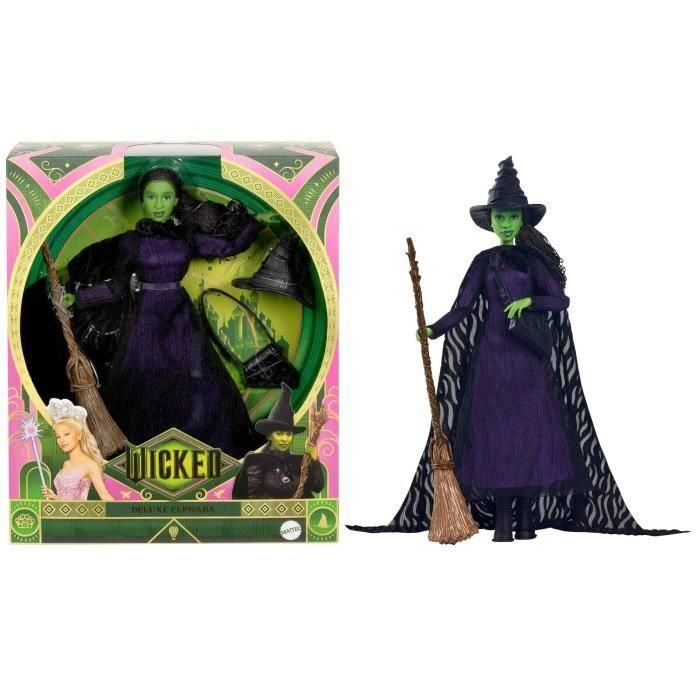 Mattel HXY38 Muñeca Wicked Elphaba con Detalles de Pelo Trenzado y Articulación para Múltiples Poses, Figura Coleccionable de la Película Mattel HXY38 Muñeca Wicked Elphaba con Detalles de Pelo Trenzado y Articulación para Múltiples Poses, Figura Coleccionable de la Película