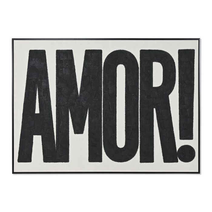 Cuadro Home ESPRIT Amor! Blanco Negro Moderno 103 x 4,5 x 143 cm Cuadro Home ESPRIT Amor! Blanco Negro Moderno 103 x 4,5 x 143 cm