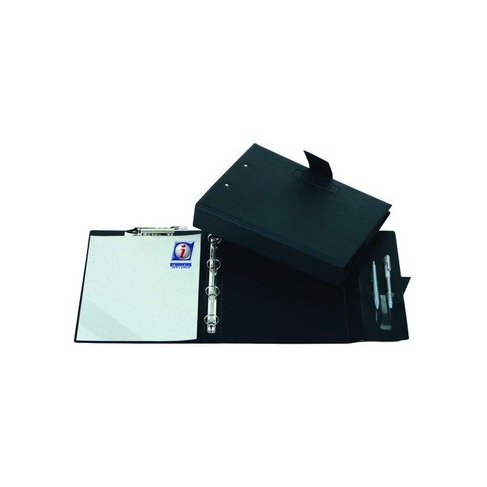 Carpeta De Anillas Con Pinza Miniclip Superior Iberplas Pvc Escolar Fº 4 An.25Mm Redondas Con Portaboligrafo Verde