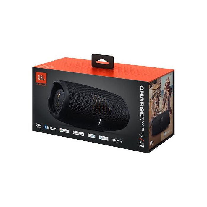 JBL CHARGE 5 - Altavoz Bluetooth Wi-Fi Negro, 40W, Resistente al agua IP67, Batería de larga duración con función Powerbank 6 JBL CHARGE 5 - Altavoz Bluetooth Wi-Fi Negro, 40W, Resistente al agua IP67, Batería de larga duración con función Powerbank 6