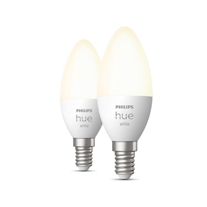 PHILIPS Hue White - Bombillas LED inteligentes E14 - Compatible con Bluetooth - Paquete de 2