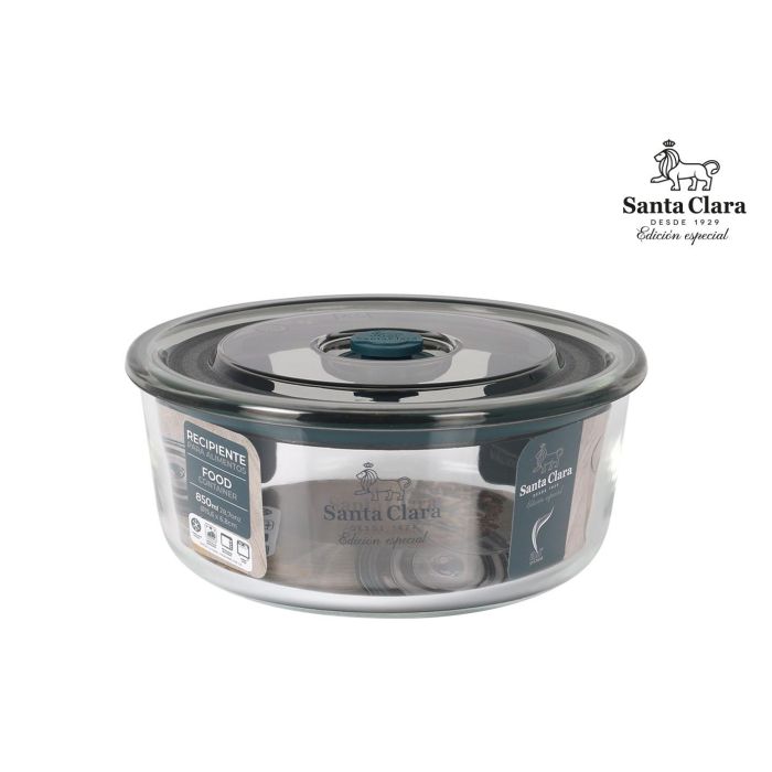 Inde Fuente Redonda con Tapa Hermética y Válvula, 850 ml Santa Cl, 15.6 x 6.8 x 15.6 cm (4 Unidades)