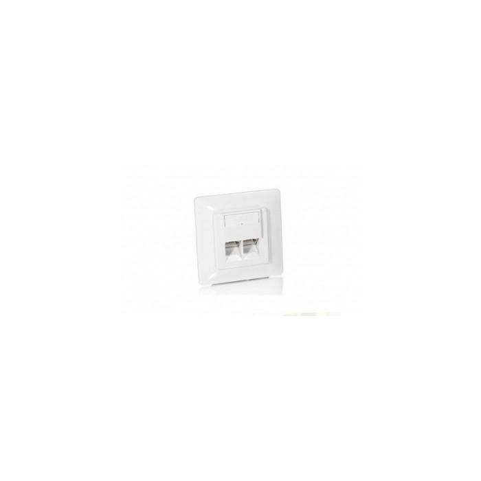 Equip Unterputzdose +Frontplatte 2xRJ45 Cat5e 45° RAL 9010