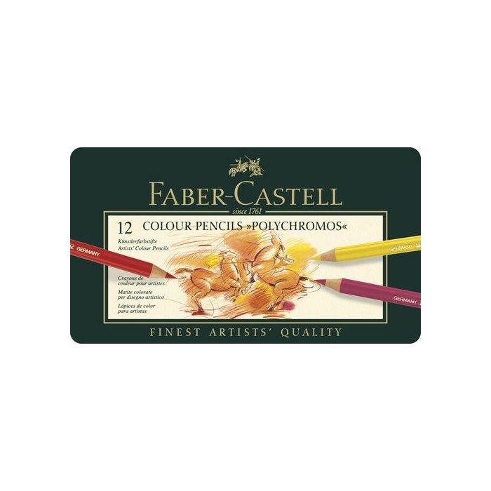 Lapices De Colores Faber-Castell Polychromos Estuche De Metal De 12