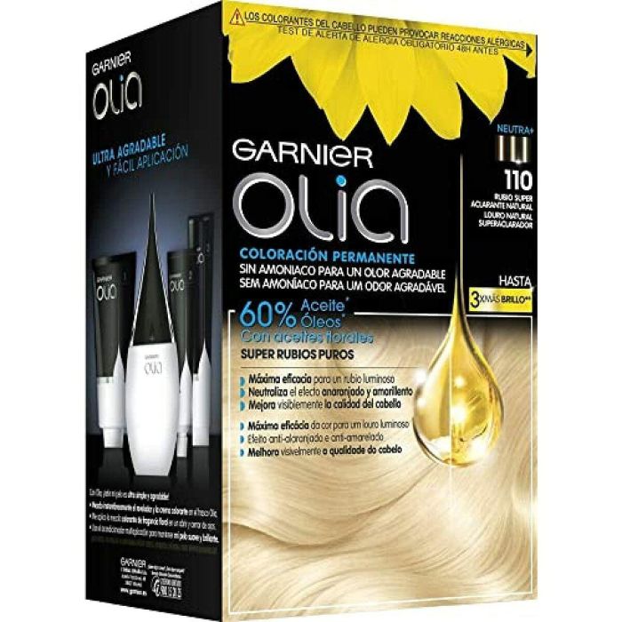 Garnier Olia Coloración Permanente #110 Rubio Super Aclarante Lote 4 pz 2 Garnier Olia Coloración Permanente #110 Rubio Super Aclarante Lote 4 pz 2
