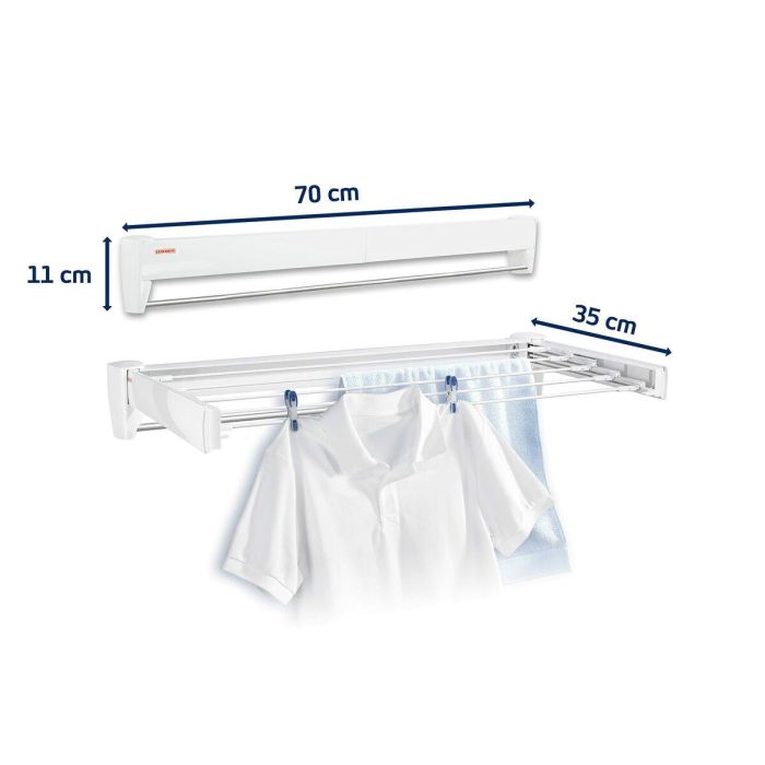 Leifheit TELEGANT 36 Protect Plus Secador de pared con 3,60 m de tendedero, toallero y dimensiones 72x37 cm 4 Leifheit TELEGANT 36 Protect Plus Secador de pared con 3,60 m de tendedero, toallero y dimensiones 72x37 cm 4