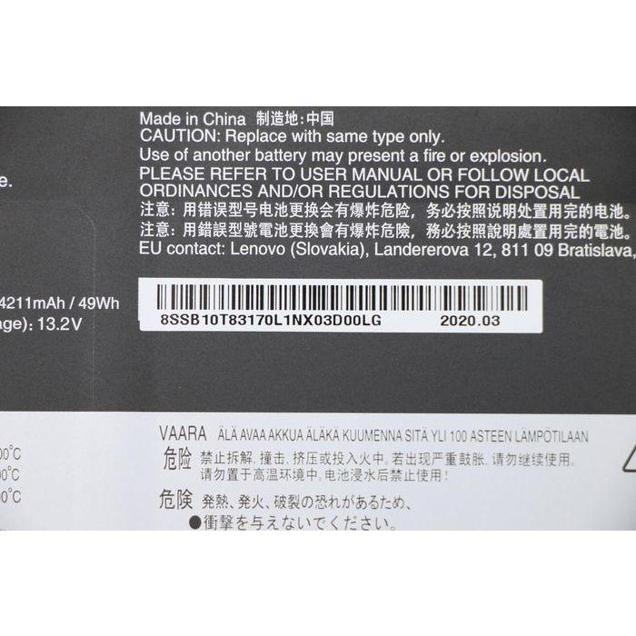 Lenovo Internal lithium-ion battery, 50Wh capacity, 3-cell design, 11.55V output, compatible with Lenovo devices. 4 Lenovo Internal lithium-ion battery, 50Wh capacity, 3-cell design, 11.55V output, compatible with Lenovo devices. 4