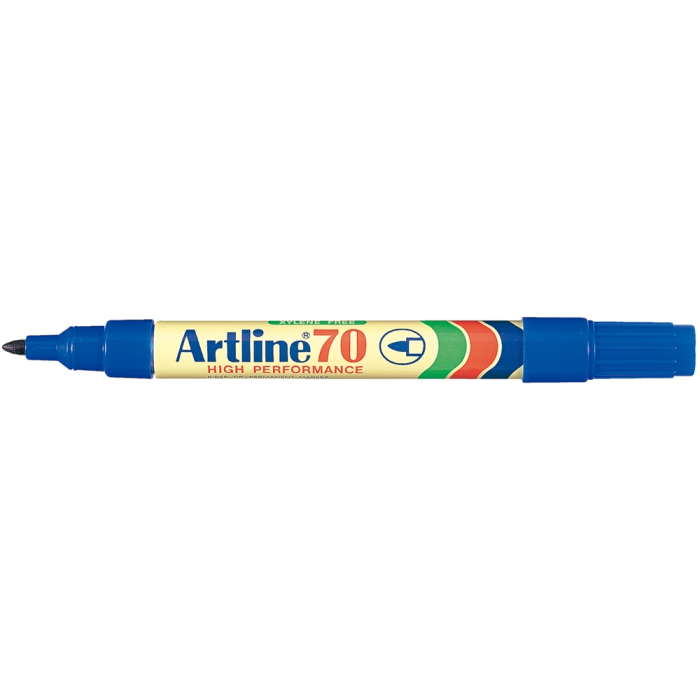 Artline EK-70 Rotulador Permanente Azul Punta Redonda 1.5 mm para Papel, Metal y Cristal 1