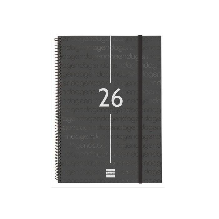 Agenda Anual (2026) Catalan Finocam Espiral Year Espiral Tapa Pp Con Goma E40 210X297 S/V Apais. Negre