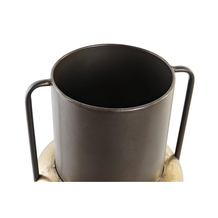 DKD Home Decor Jarrón Vintage de Metal Negro Cobrizo 20x20x33 cm 2
