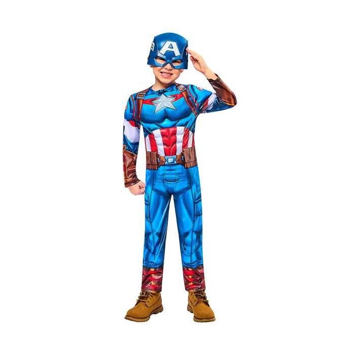 Rubies Black Line Disfraz Infantil Capitán América Talla 5-6 Años
