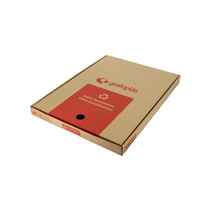 Grafoplás Fundas Multitaladro Transparentes 80 Micras Galga Extra Piel Naranja Folio Paquete de 100U 1