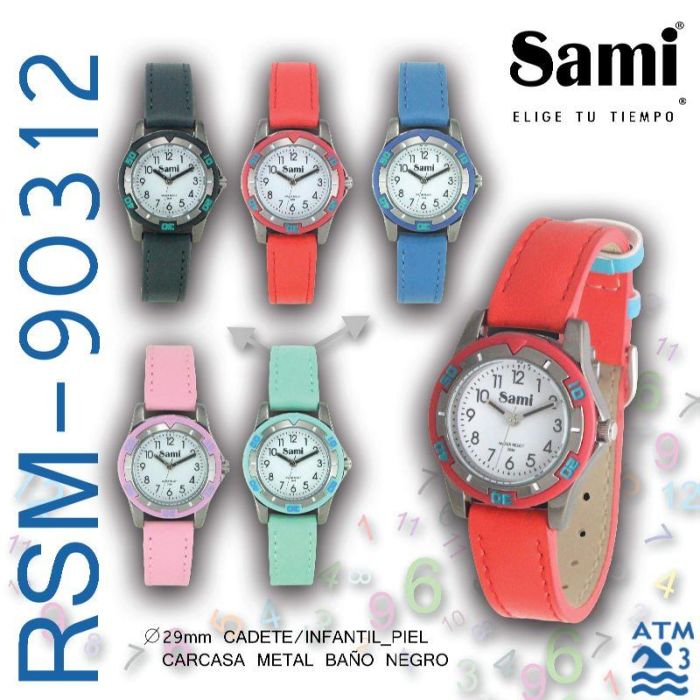 SAMI Reloj Cadete - Esfera Blanca, Aro Bicolor