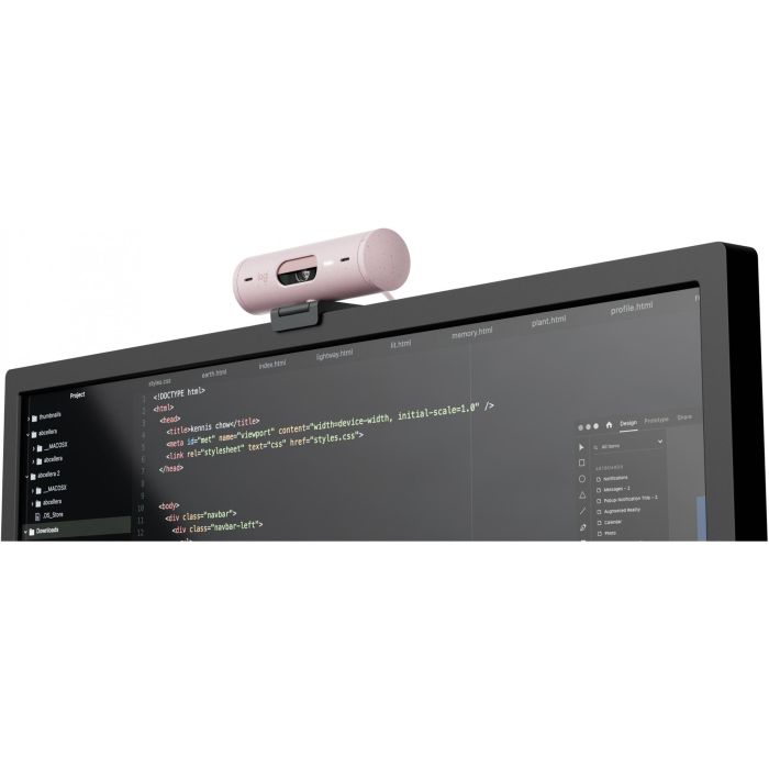 Logitech Webcam Brio 500 Rosa Full HD 1080p, 4 MP, Zoom Digital 4x, Enfoque Automático, USB-C 14