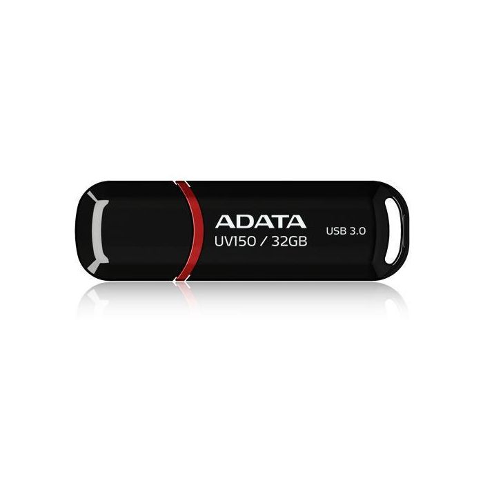 ADATA DashDrive UV150 32GB USB 3.0 SuperSpeed - Unidad Flash Portátil con Diseño Elegante, Tapa Deslizante y Colores Escarlata u Ónix