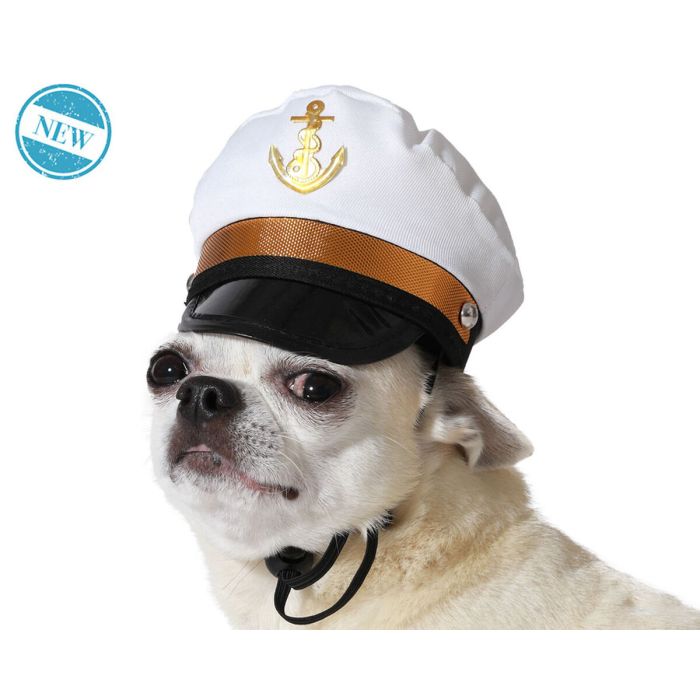 Disfraz para Perro Blanco Gorro Marinero 1 Disfraz para Perro Blanco Gorro Marinero 1