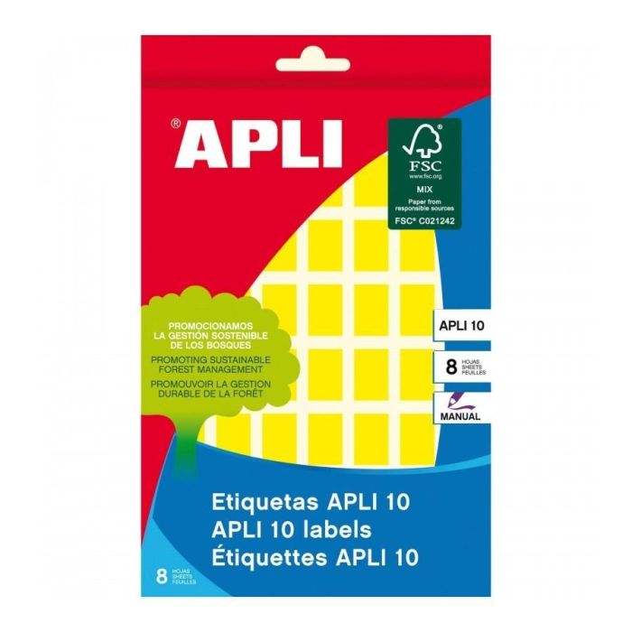 Apli Etiquetas Adhesivas 12x18 mm Escritura Manual C-Romos 56 X 8H Amarillo Apli Etiquetas Adhesivas 12x18 mm Escritura Manual C-Romos 56 X 8H Amarillo