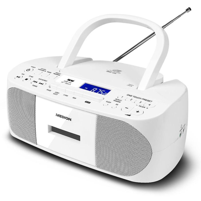 Medion MED4061275066371 Radio CD K7 FM con 2x3W RMS en Blanco 16 Medion MED4061275066371 Radio CD K7 FM con 2x3W RMS en Blanco 16