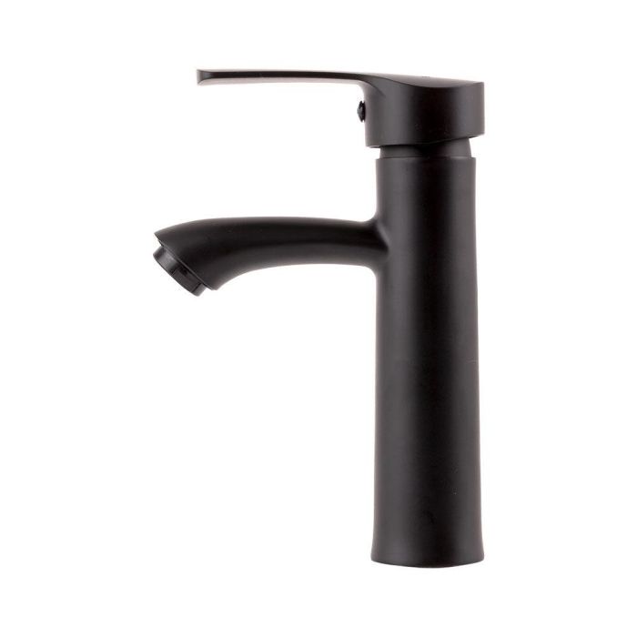 Grifo Lavabo Latón/Zinc, Negro, Agua Caliente-Fría, Latiguillos, Caño Bajo, Monomando [QLI-FA-SS01] 5