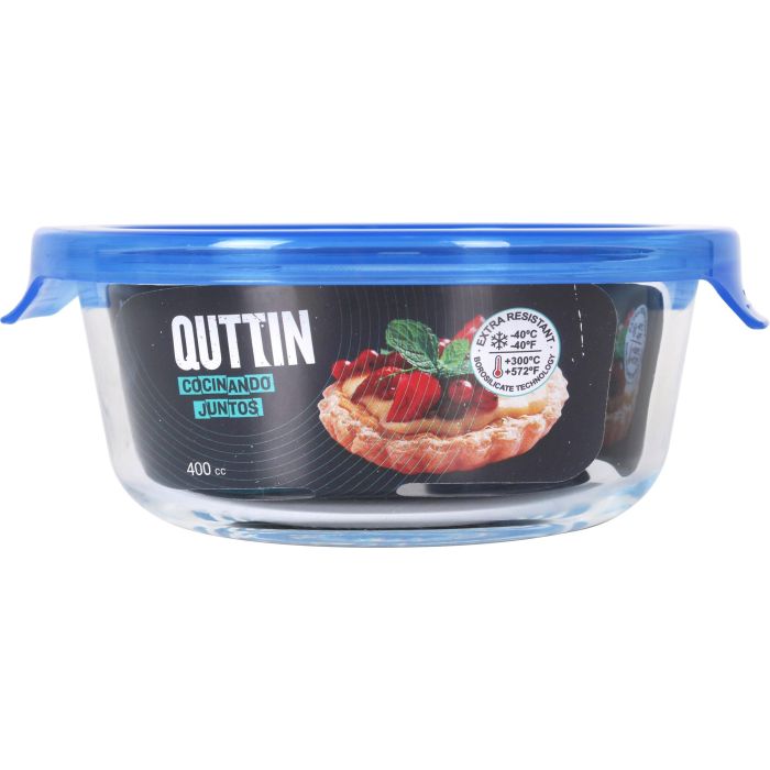Fiambrera Redonda con Tapa Azul 13.5 cm - Quttin (12 Unidades) 1