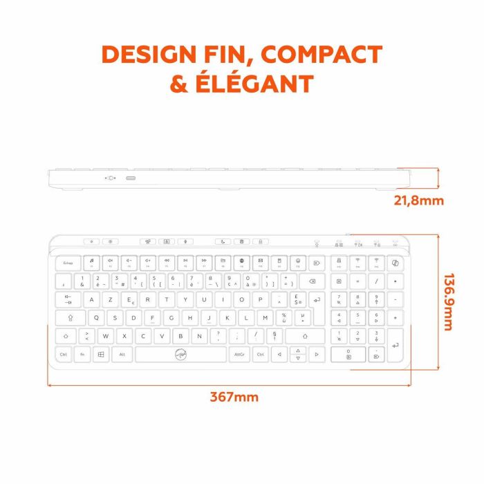 Teclado Mobility Lab KP450W Compact Negro Gris 4