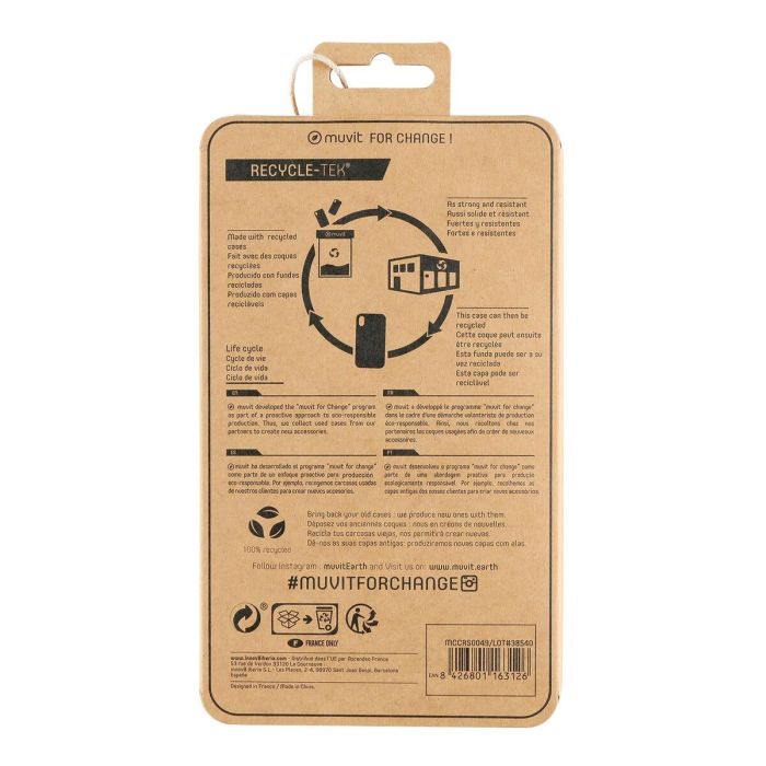 Muvit Funda Recycletek para Apple iPhone 12 - Protección Eco-responsable 100% Reciclada y Reciclable 1