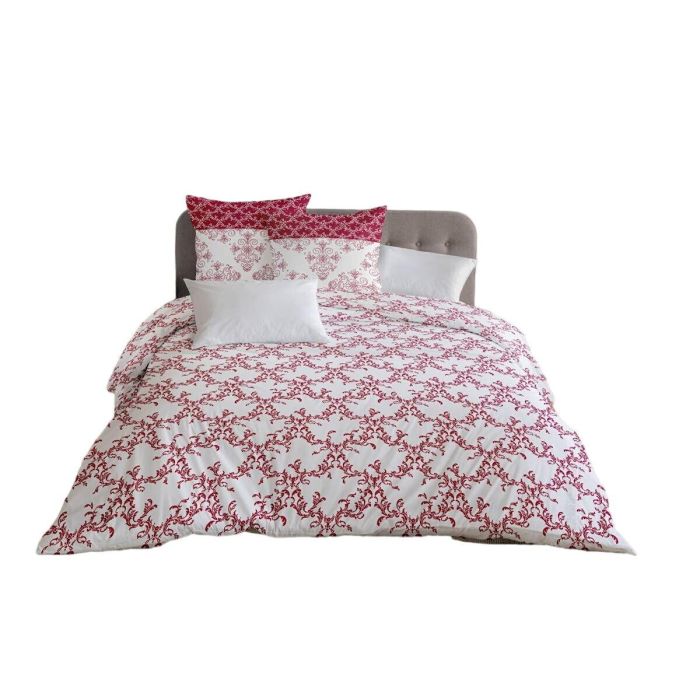 Juego nórdico 240x260 cm HOME LINGE PASSION FRISE: Funda nórdica + 2 fundas de almohada - 100% Algodón 57 hilos - Burdeos