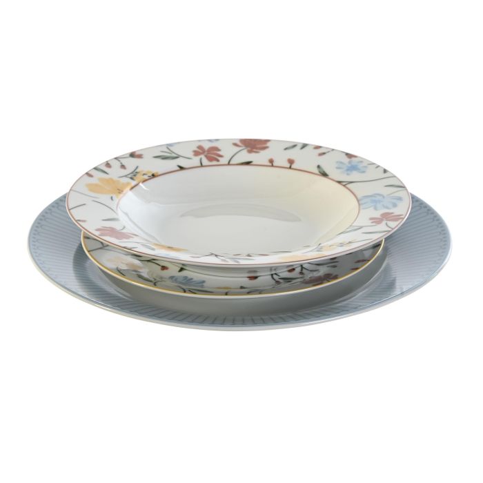 DKD Home Decor Vajilla Azul Blanco Porcelana 18 Piezas Shabby 4
