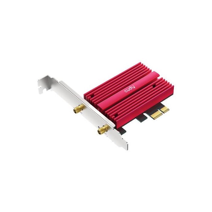 Cudy WE4000 Adaptador Tarjeta de Red Interna PCI Express Wi-Fi 6 (802.11ax) 2400 Mbps Tribanda con Bluetooth 2