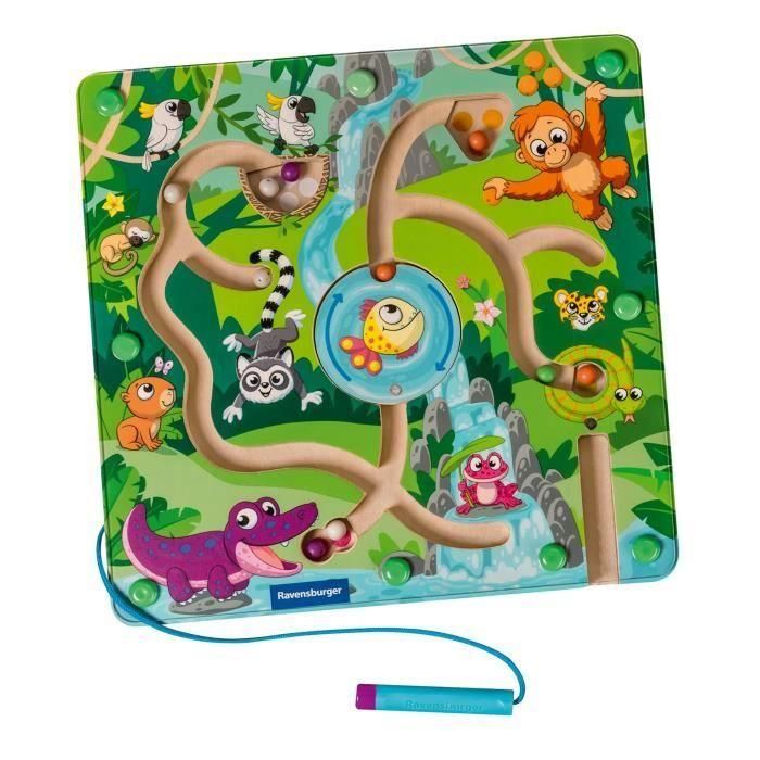 Ravensburger -PLAY + - Laberinto magnético de madera En la jungla - A partir de 18 meses - Versión francesa - 34018 1 Ravensburger -PLAY + - Laberinto magnético de madera En la jungla - A partir de 18 meses - Versión francesa - 34018 1