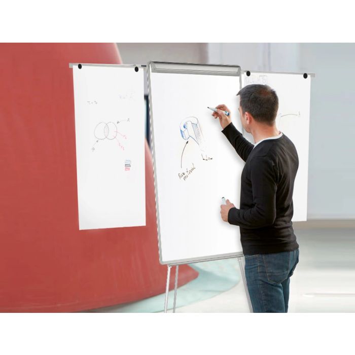 Q-connect Pizarra Blanca Trípode con Brazos Extensibles 70x100cm Superficie Laminada 8