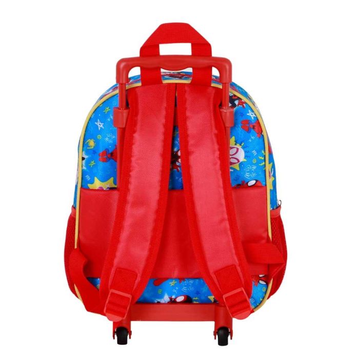 Mochila 3D con Ruedas Pequeña Amazing Marvel Spiderman Rojo 2