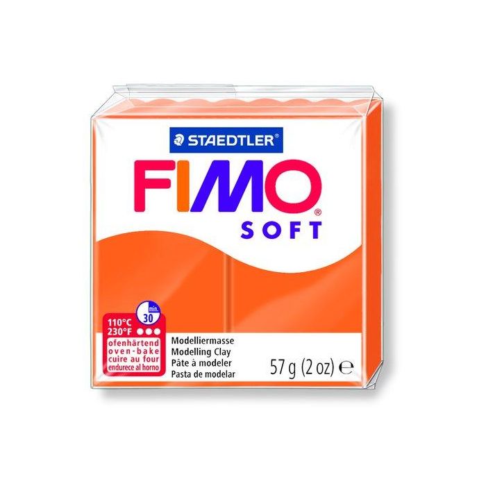 Staedtler Pasta de Modelar FIMO soft, 57 g, color Naranja - Suave, lista para usar, fácil de mezclar