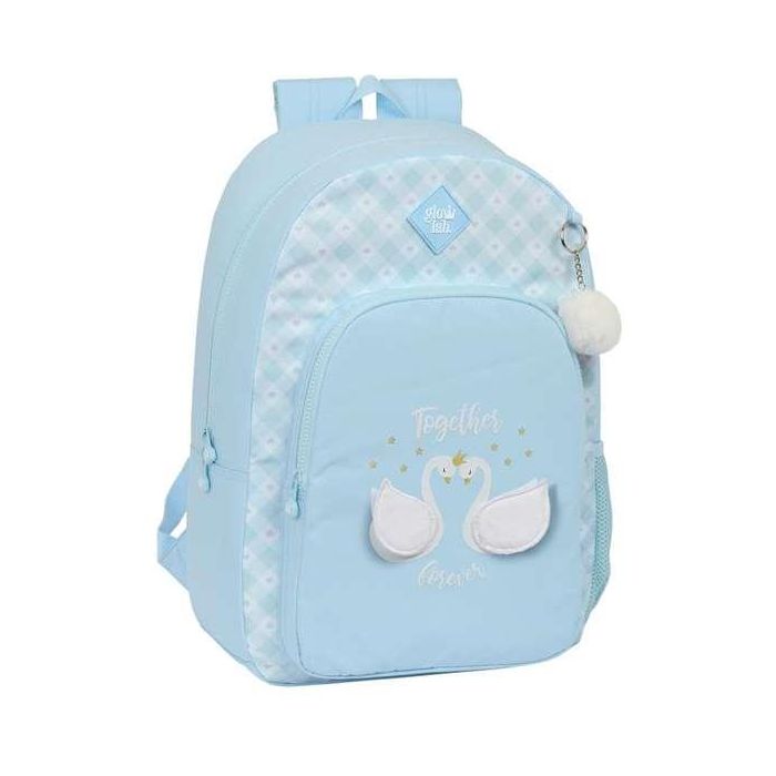 Mochila Escolar Glow Lab Cisnes Azul 30 x 46 x 14 cm 1