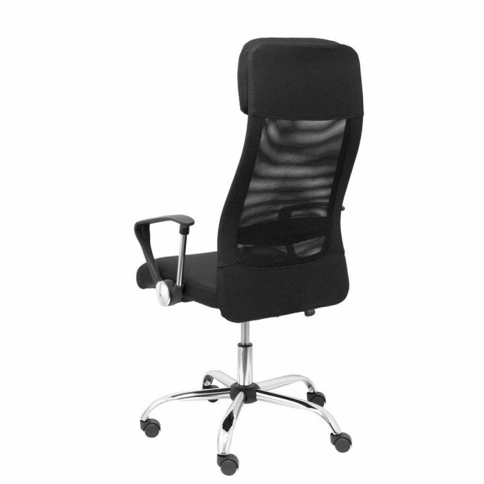 Piqueras y Crespo Sillón de Dirección Ergonómico con Respaldo de Malla, Asiento Negro, Brazos Fijos y Mecanismo Basculante 3