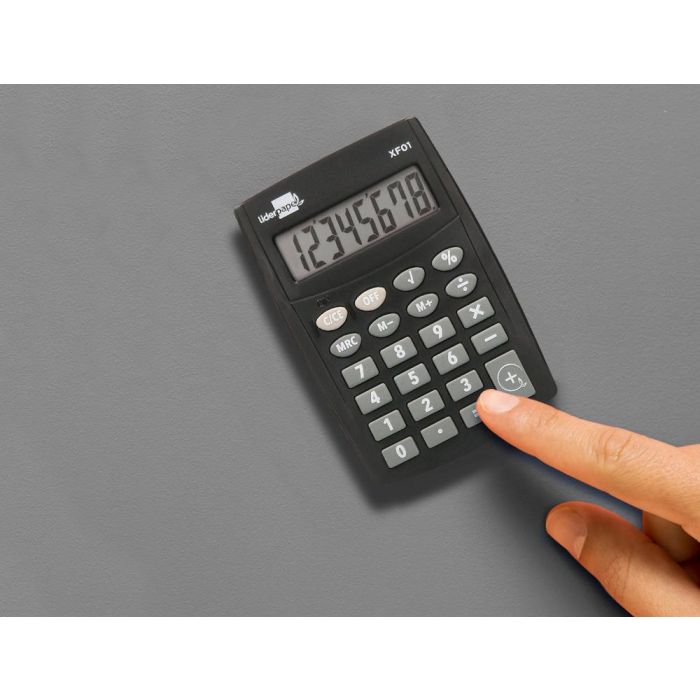 Calculadora Liderpapel Bolsillo Xf01 8 Digitos Pilas Color Negro 99x64x9 mm 2