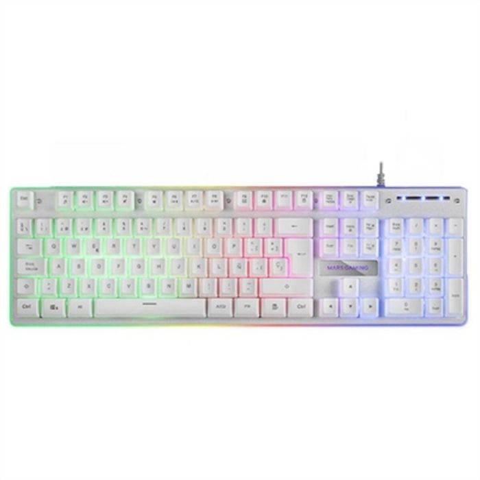 Teclado Mars Gaming MK220 RGB Blanco Qwerty Español