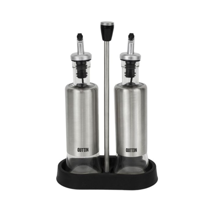 Quttin Set 2 Aceiteras de Acero Inoxidable con Soporte - 9.5 x 27.7 x 17.8 cm (8 Unidades) 7
