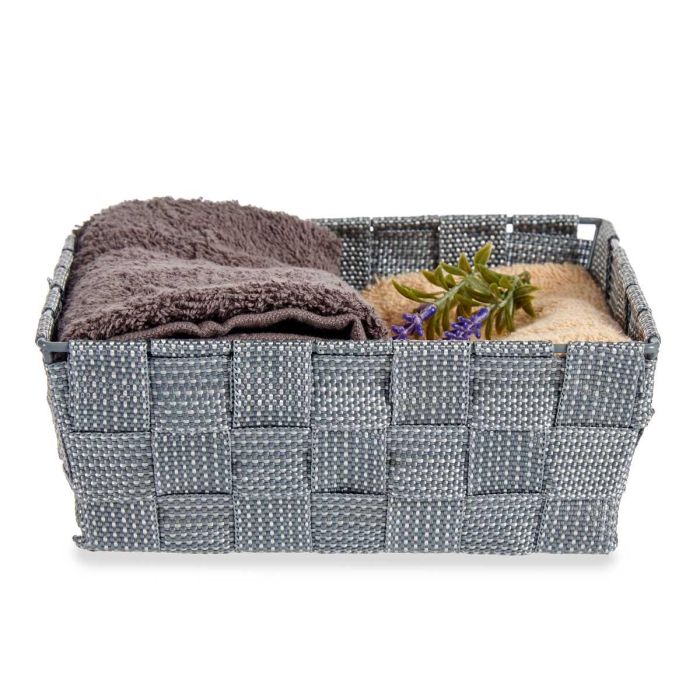 Kipit Cesta de Tela Rectangular Sin Asas 17 cm Gris - 21x8x18 cm, Poliéster, 1.7 l (24 Unidades) 4 Kipit Cesta de Tela Rectangular Sin Asas 17 cm Gris - 21x8x18 cm, Poliéster, 1.7 l (24 Unidades) 4