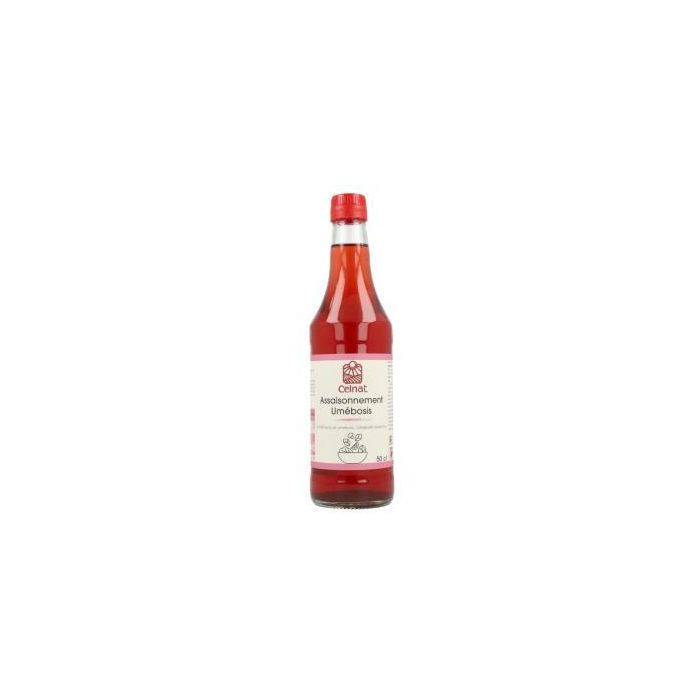 CELNAT Vinagre de Umeboshi 500ml, condimento natural sin conservantes ni aromas artificiales a base de ciruelas y sal marina