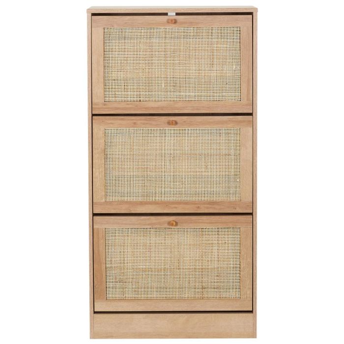 Home Deco Factory Zapatero de Entrada 3 Puertas Abatibles, para 18 Pares, Madera y Ratán, Colección Bali, 60x24x113 cm 3 Home Deco Factory Zapatero de Entrada 3 Puertas Abatibles, para 18 Pares, Madera y Ratán, Colección Bali, 60x24x113 cm 3
