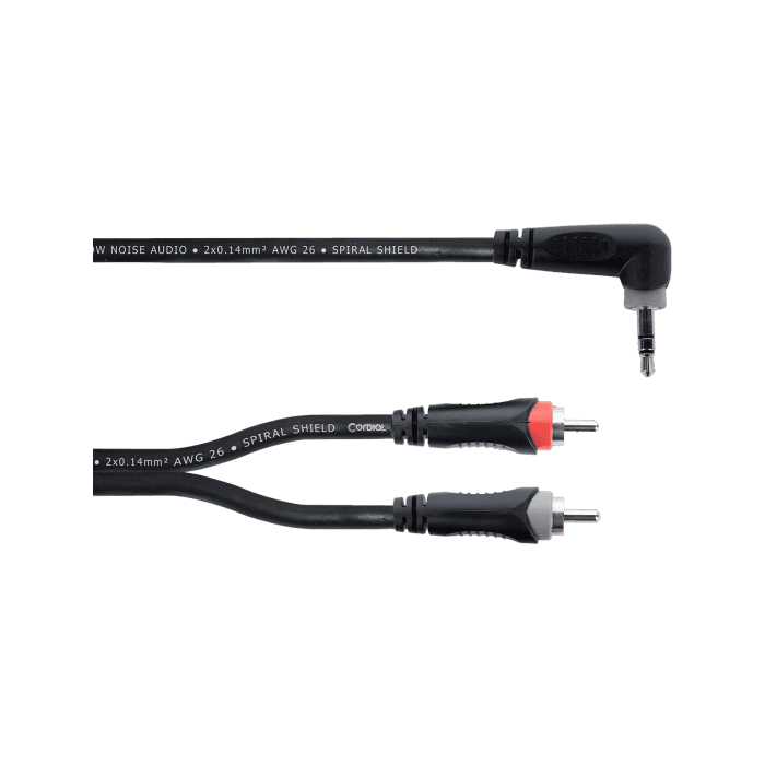 Cable Y Mini-Jack Estéreo Acodado / 2 Rca 1,5 M Cable Y Mini-Jack Estéreo Acodado / 2 Rca 1,5 M