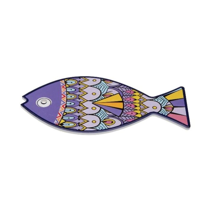 Salvamantel Forma Pez Violeta Versa 14x20 cm Cerámica Base Corcho (4 Unidades) Salvamantel Forma Pez Violeta Versa 14x20 cm Cerámica Base Corcho (4 Unidades)