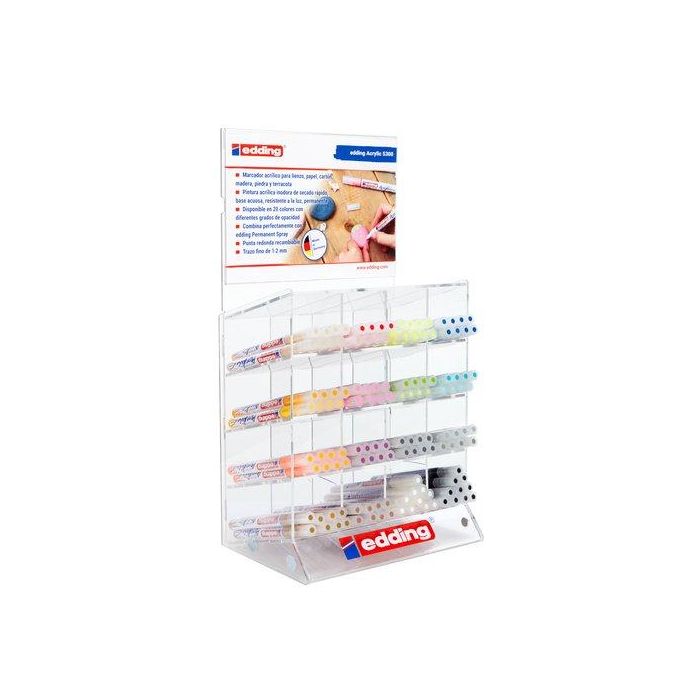 Marcador Acrylic Edding 5300 Conico (1-2 Mm) Expositor De 132