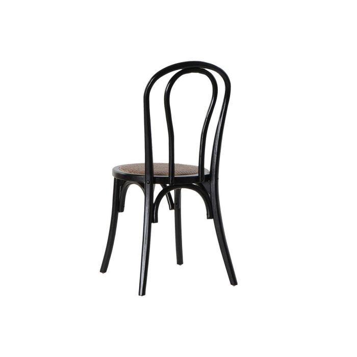 DKD Home Decor Silla Horeca Vintage Cottage Olmo Ratán Negro 44x89x43 cm - Altura Asiento 46 cm 2