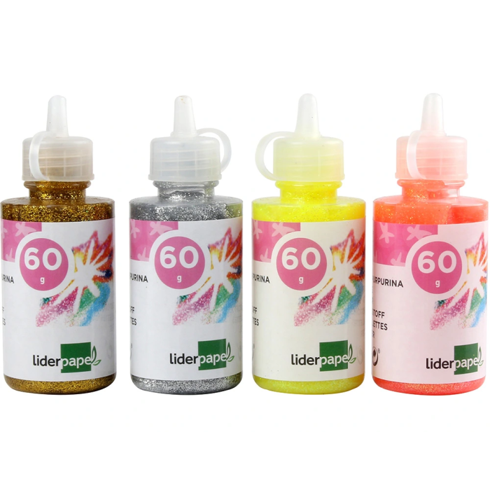 Liderpapel Purpurina Fantasia Colores Metalicos Surtidos Bote 60 gr 3